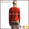 Top quality 100% cashmere ladies elegant sweater with special button